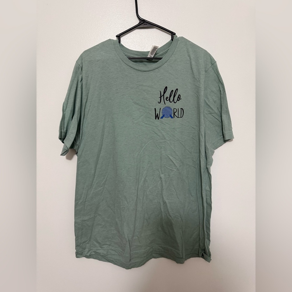 Bella Canvas “Hello World” Disney Epcot Mint Green T-Shirt